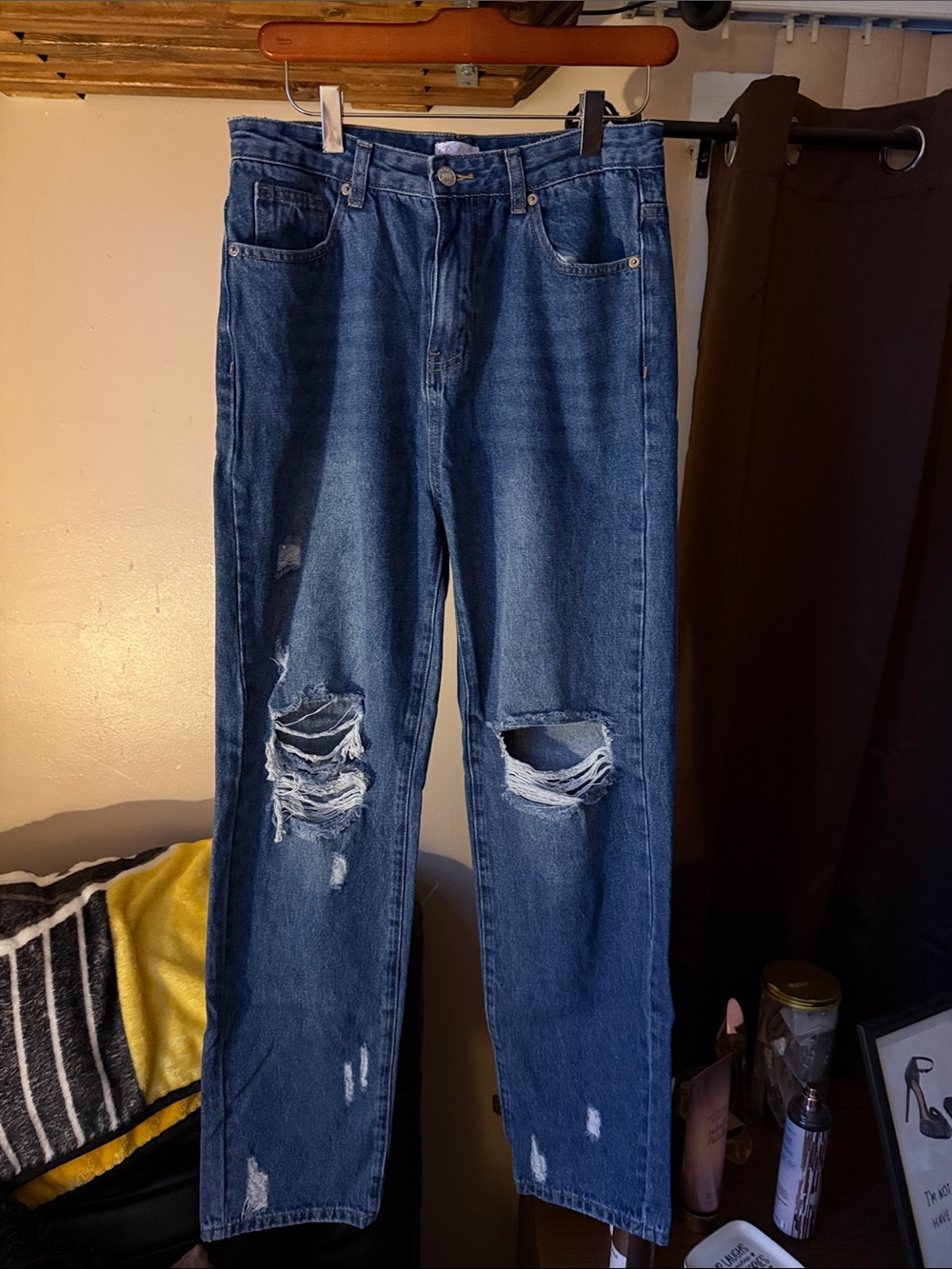 Pink Lily Blue Denim Jeans with Pink Logo Tag